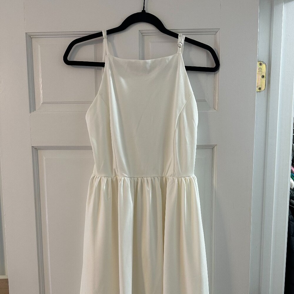 FANCYINN Women Short Dress Sexy Spaghetti Strap Backless Mini Casual Dress